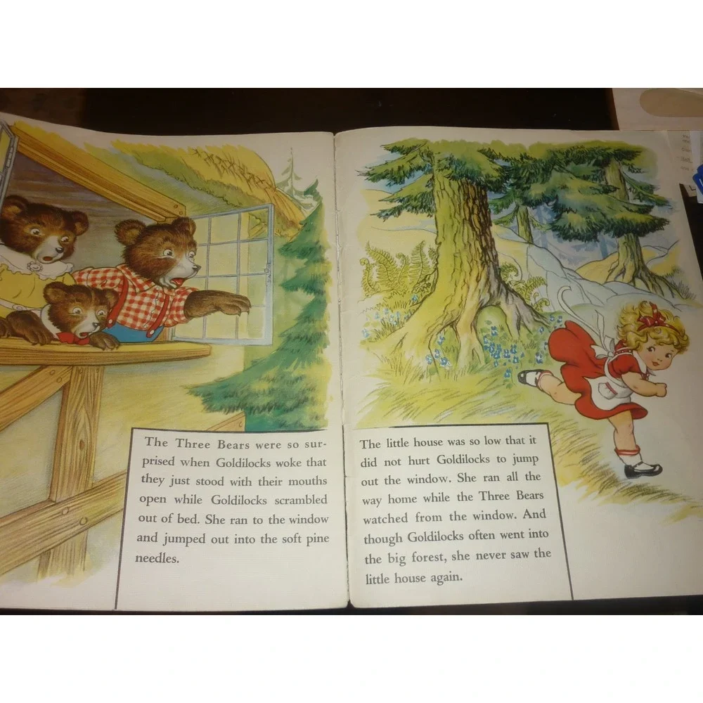 Vintage 1937 The Three Bears Book Milo Winter Merrill Linenette 3417 Story